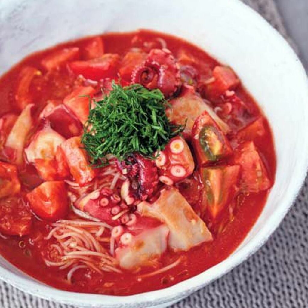 【#エルグルメレシピ 】トマトをたっぷり使ったレシピで、夏バテを解消トマトと麺つゆに、たことオリーブオイルを加えれば、和風カッペリーニに変身ひんやりおいしいアレ 【#エルグルメレシピ 】トマトをたっぷり使ったレシピで、夏バテを解消トマトと麺つゆに、たことオリーブオイルを加えれば、和風カッペリーニに変身ひんやりおいしいアレ