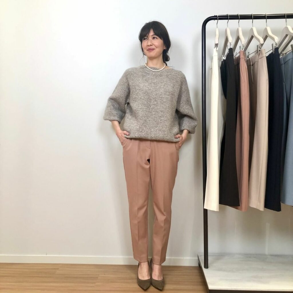 先日実施した、BAILA×PLSTのスペシャルインスタライブ終了後の一枚
BAILAで大活躍中のエディター伊藤真知さんをゲストに迎えて、美脚パンツ「ウォームリザ