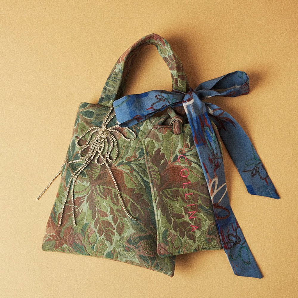 【キュートなおばあちゃんバッグ】
過去のコレクションに登場したデッドストックの布から作られたトート、“MÉMÉ BAG”。同じ模様はふたつとない