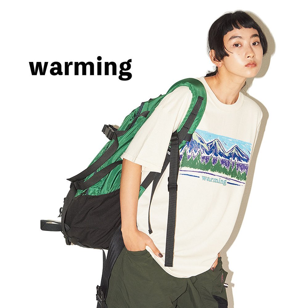 古着屋オリジナルアイテムに注目 Warming アウトドアブランドを多く扱う Warming の店主 坂本高久さんはもちろん山好き 古着で数多存在する山モチ Magmoe