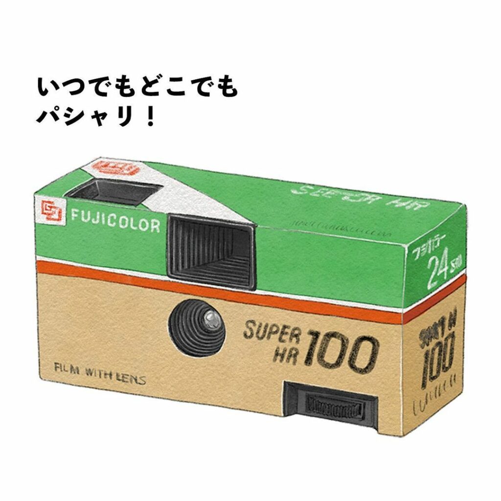 【80年代の流行アイテムは？】

いつでもどこでもパシャリ！
レンズ付きフィルム〈写ルンです〉(富士フイルム)。手軽さときれいな仕上がりでたち まち浸透