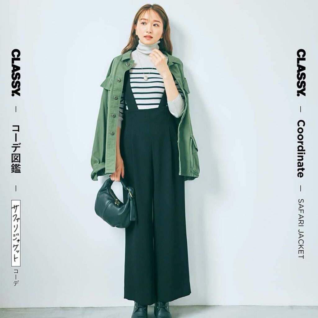 #CLASSY.コーデ図鑑
【この時季にちょうどいい！
サファリジャケットコーデ】

／
何枚目のコーデが好きですか？
コメントで教えてください
＼

カジュア