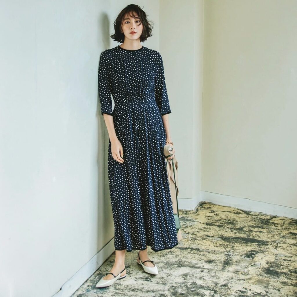 .
*PICK UP! Coordinate*
.
辛口なパテント靴となら、ドットワンピも大人なムードに。

ワンピース　…　SINME　#SINME
ジャケッ