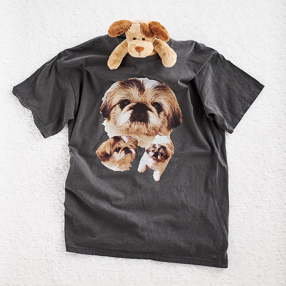 動物tシャツ大集合 77サーカ ワン バイ ワンの犬tシャツ 味のあるチャコールブラックに 犬がたくさん ほかにも色んな犬猫がいるからお好きな子をぜひ 売り Magmoe