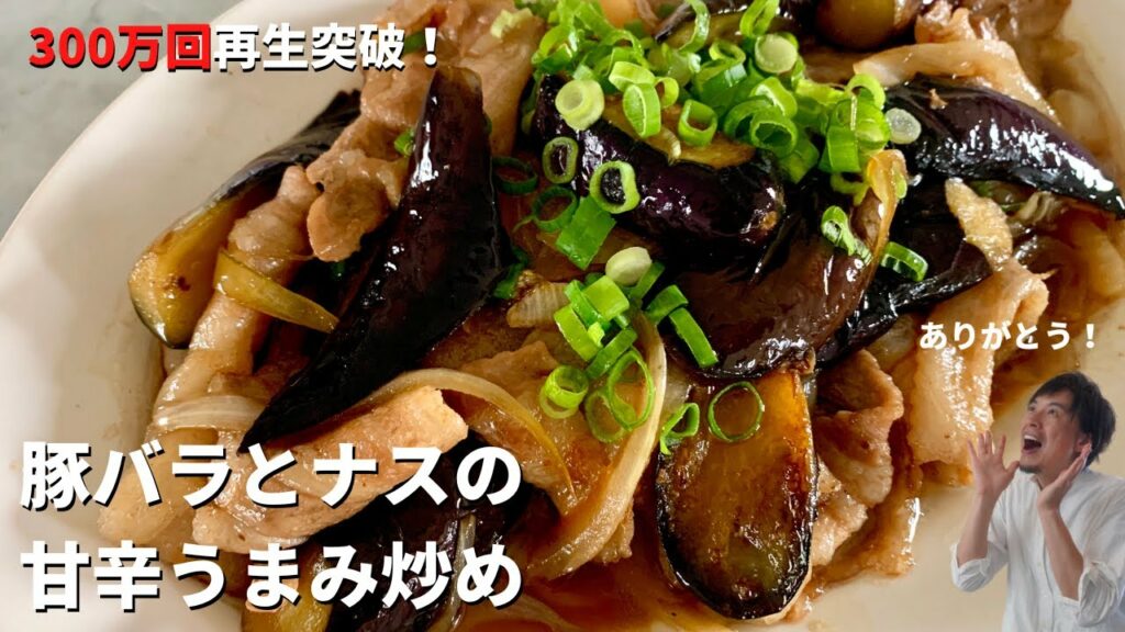 【300万回再生人気レシピ】ご飯がとにかくすすむ！ナスの最高の炒め方を伝授！しっとり豚とやわらかナスの甘辛うまみ炒めの作り方