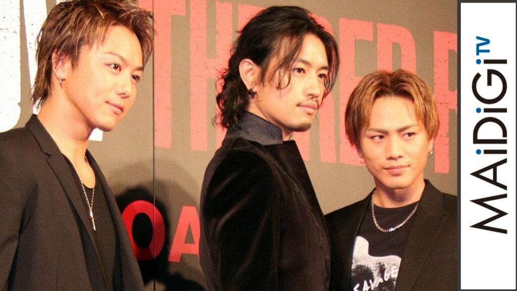 TAKAHIRO「いいでしょう～！」登坂＆斎藤工と「雨宮兄弟」LINEグループ　　映画「HiGH＆LOW THE RED RAIN」完成披露舞台あいさつ3