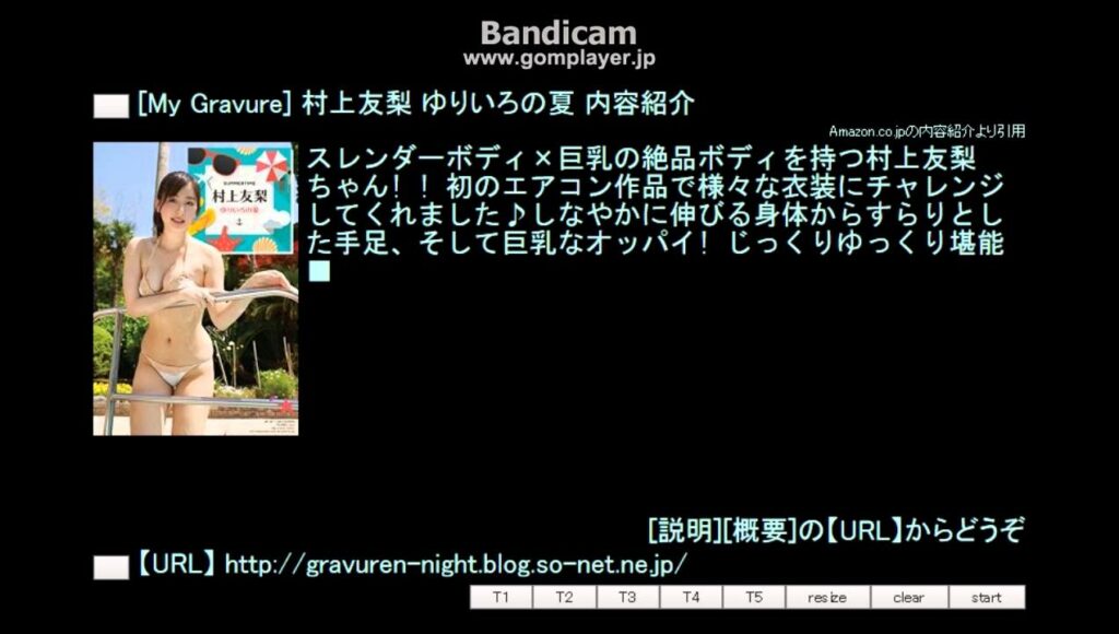[My Gravure] 村上友梨 ゆりいろの夏 内容紹介