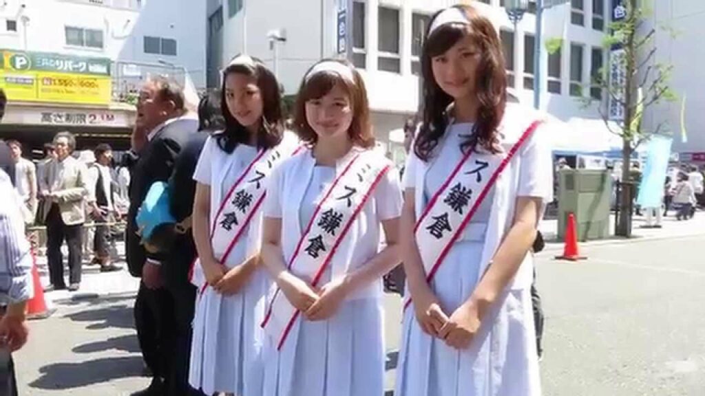 大船まつり2015でミス鎌倉2015（片田亜莉紗さん、石井奈緒さん、横山友梨香さんの3名を撮らせていただきました
