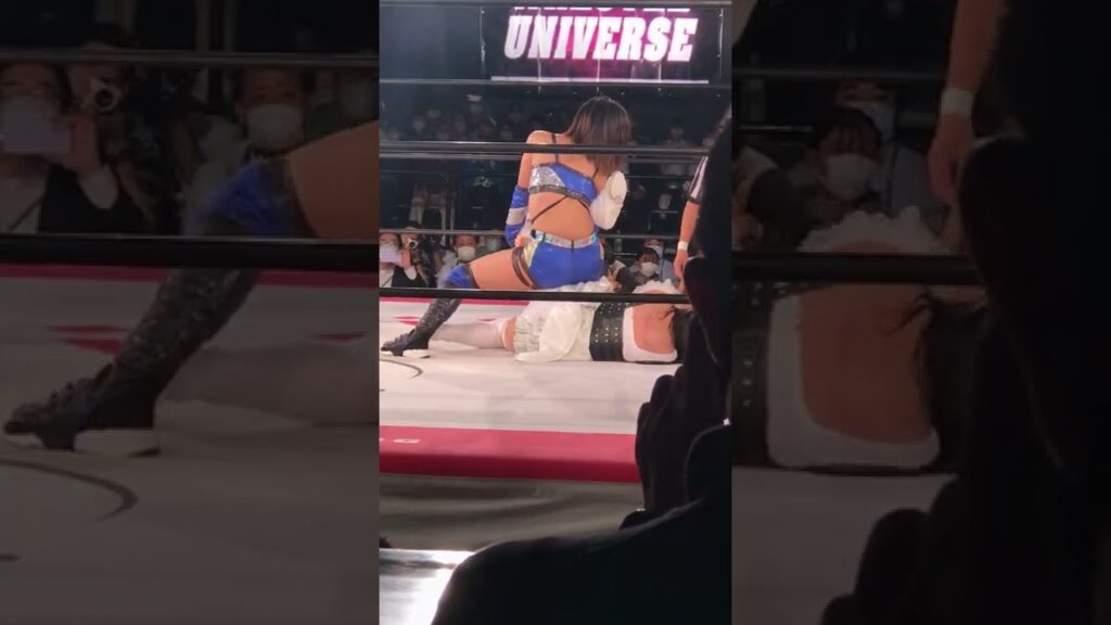 凛咲子が片エビ固めを辰巳リカに決めていくも辰巳はロープに逃れてスリーパーで締め上げていく 東京女子プロレス「夢プロレス－dream on the ring－」 2022年10月14日