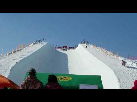 3/14 今井夢露選手 決勝女子ラストラン観戦 第35回JSBA全日本ハーフパイプ　スノーボード・スキーの学校JWSC動画:1301