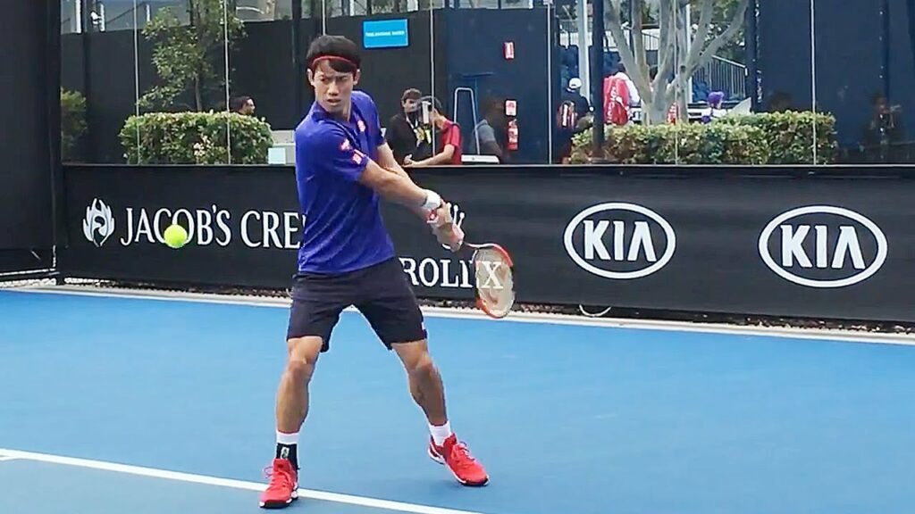 Kei Nishikori backhand practice【Australian Open 2017】 錦織圭 バックハンドの練習 全豪オープン2017