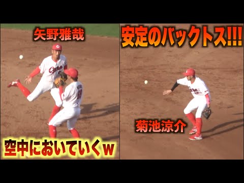 神業連発！カープのシートノックで二遊間がヤバすぎた！#矢野雅哉#小園海斗#菊池涼介#羽月隆太郎#広島#カープ#ハイライト#ダイジェスト