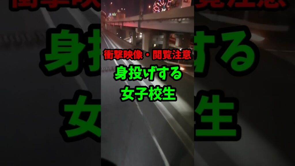 【衝撃映像 閲覧注意】陸橋から身投げする女子校生…