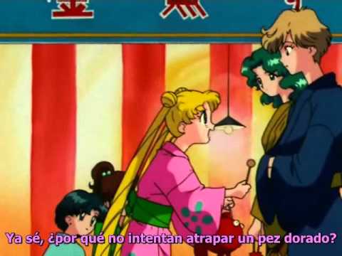 Haruka and Michiru catch a goldenfish