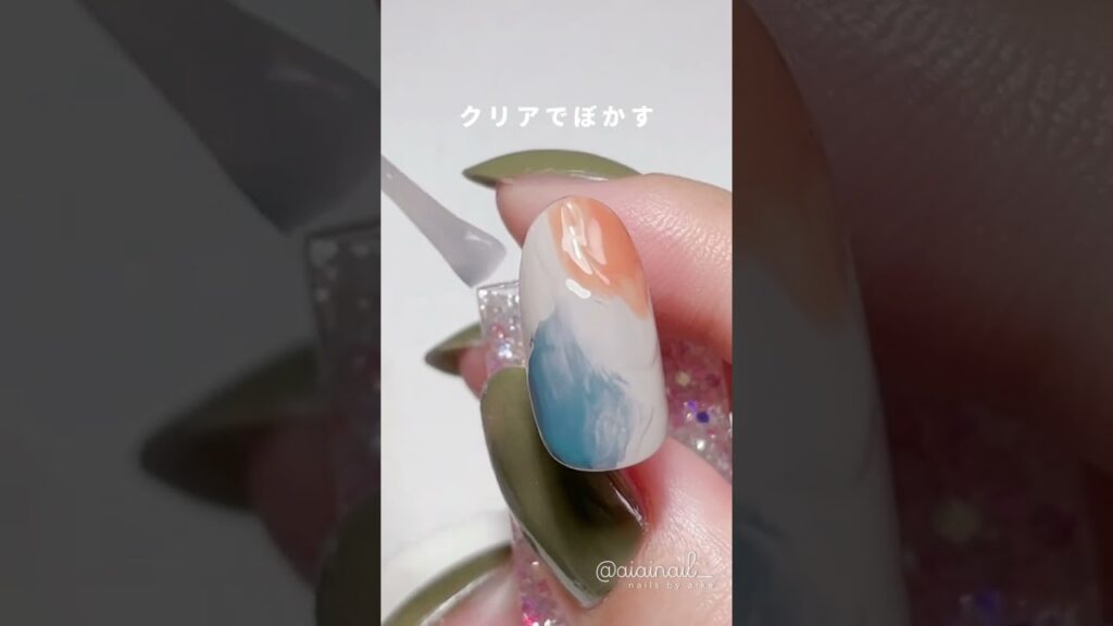 ＼マニキュアで簡単／夕焼けニュアンスネイル🌇 #shorts