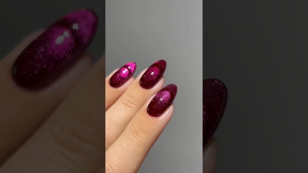 🍷✨ stylish burgundy velvet french nails for fall #amazonfinds