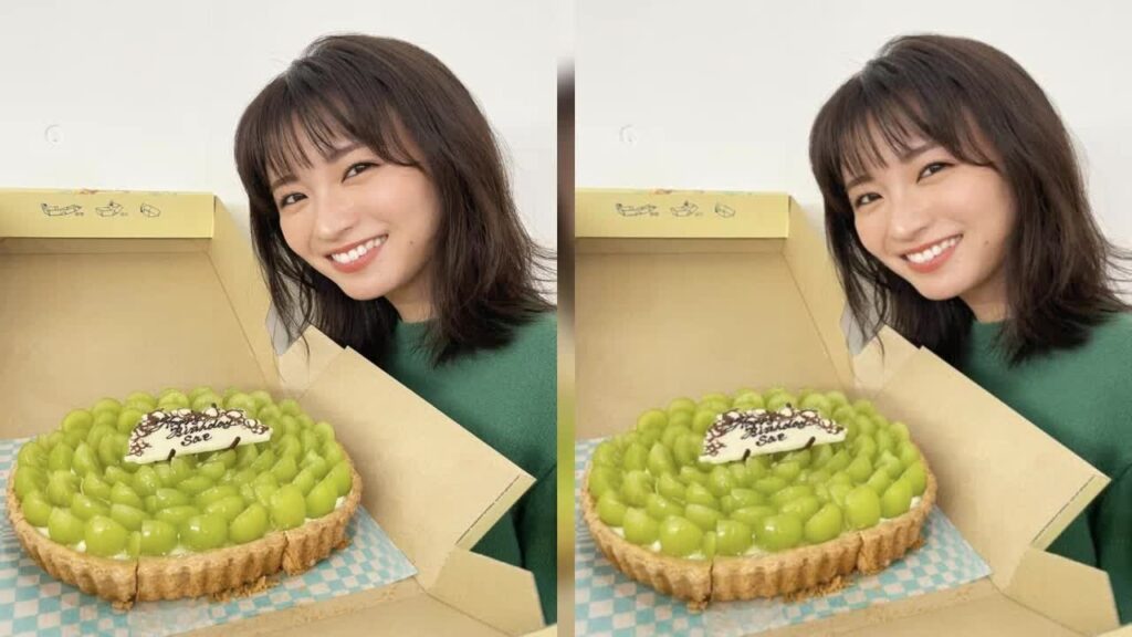 新着- 岡崎紗絵、28歳の誕生日を報告！シャインマスカットのケーキを前に嬉しそう