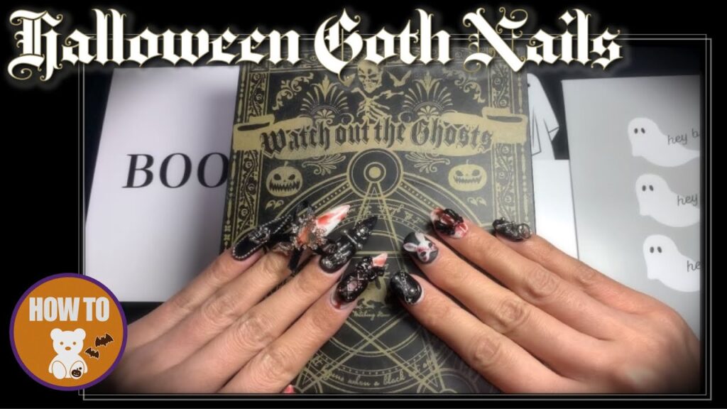 🤎🧸血みどろハロウィンネイルを地雷っぽくやってみたよ🧸🤎