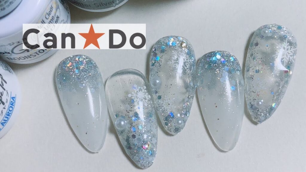 【セルフネイル】【100均ジェル】キャンドゥジェル/雪の結晶ネイルのやり方を紹介/nail art polish ideas &designs/easy design/trend#冬ネイル