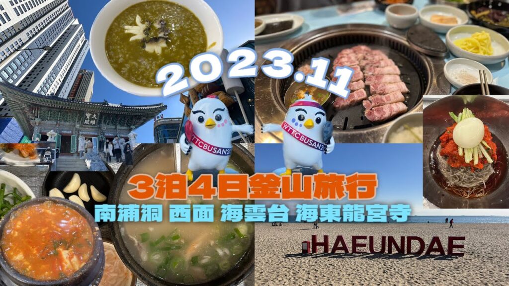 【最新★釜山旅行2023.11】南浦洞|西面|海雲台|海東龍宮寺 3泊4日爆食旅♡サムギョプサル.デジクッパ.アワビ粥.冷麺 コストコ.アウトレット