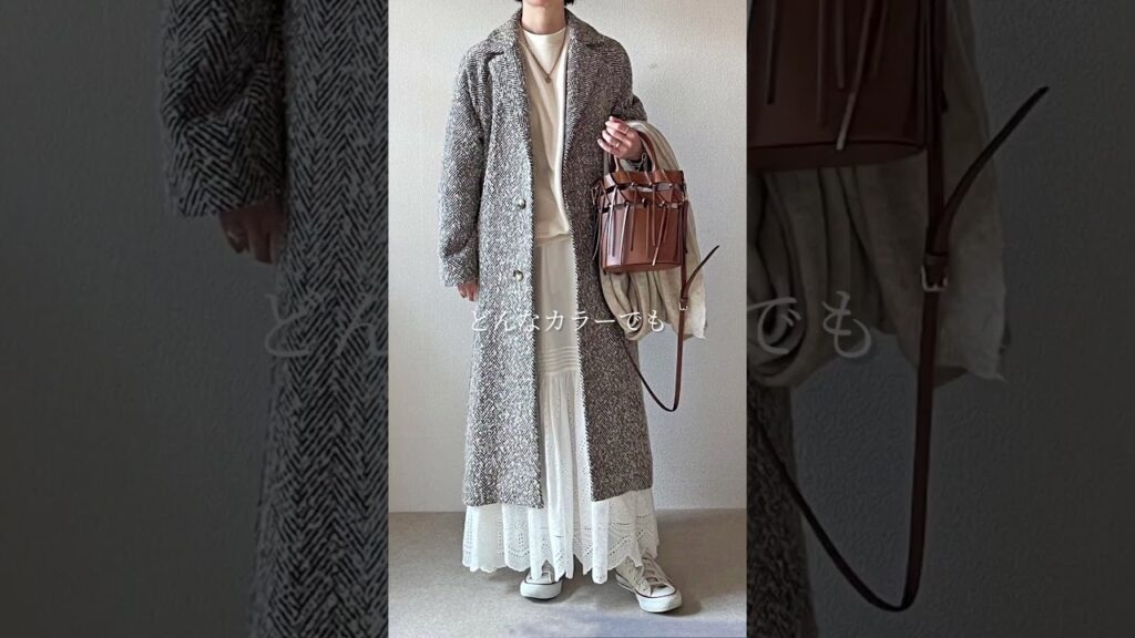 柄物なのに何でも合うコート💐 #50代ファッション #40代ファッション #着回しコーデ #コーディネート