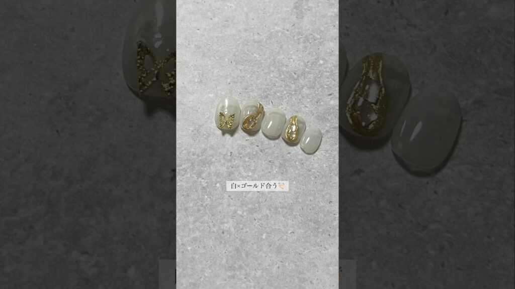 セリアジェルとパーツでネイルアート(セルフネイル初心者)シンプル/ Nail Art #short