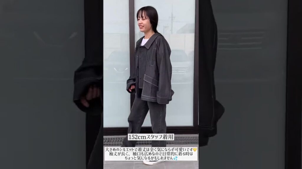 -zena- ＼152cmスタッフ着用／ブラックデニムスナップボタンジャケット【bel-blcq-0442-z】