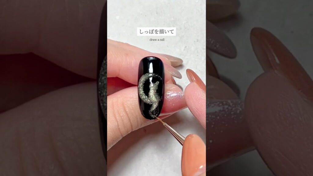 マグネットで猫ネイルでアートしてみた。  #ネイルデザイン #ネイルアート