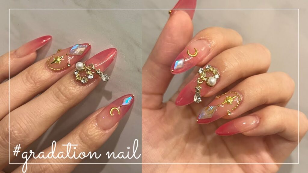 【セルフネイル】アイシャドウで作るグラデーションネイル/簡単長さだし/asmr