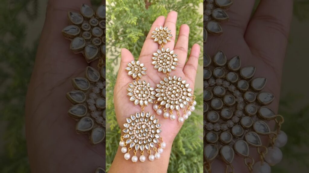 Beautiful Kundan Earrings Making at Home😍🔥 #creative #diyearings #youtubeshorts #diycrafts #viral