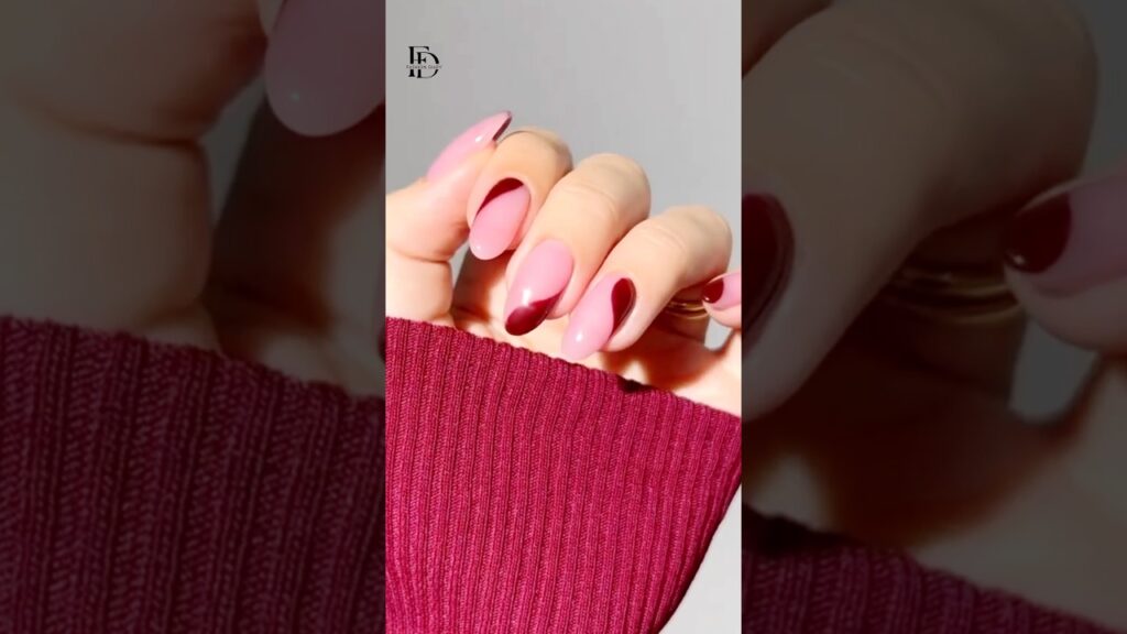 burgundy chic nail art #shorts #youtubeshorts #viral