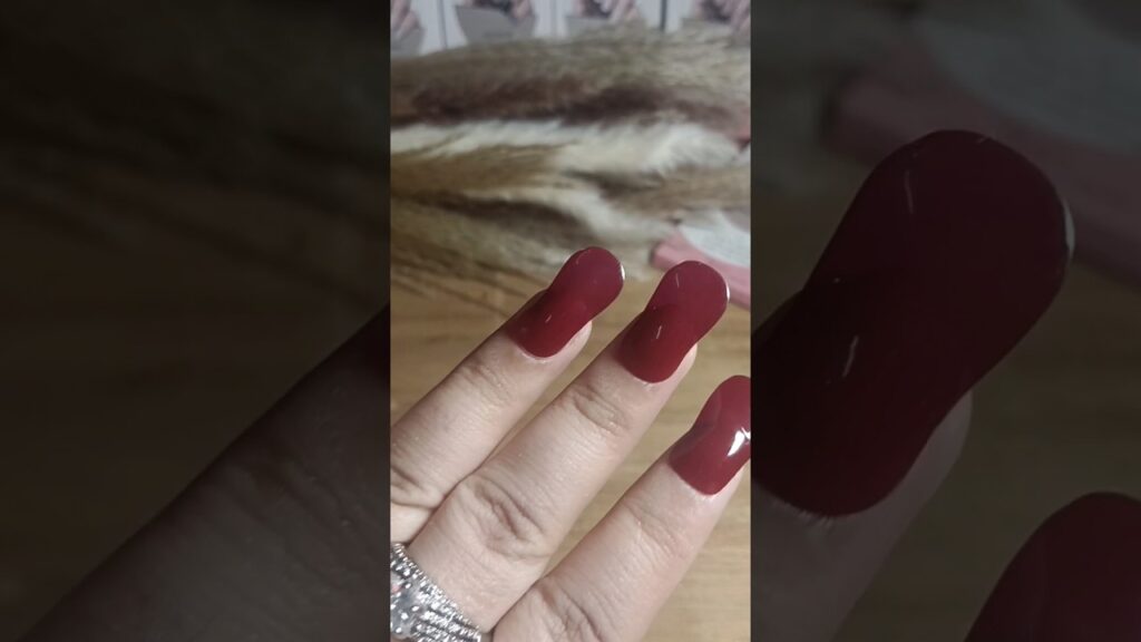 burgundy UV gel nail stickers #Diy#nailsathome#asmr