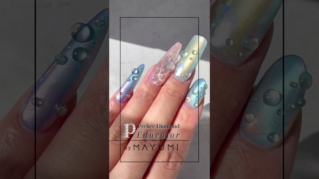 Water Nails　　#グレースジェル #ネイル #水滴ネイル #梅雨ネイル #夏ネイル
