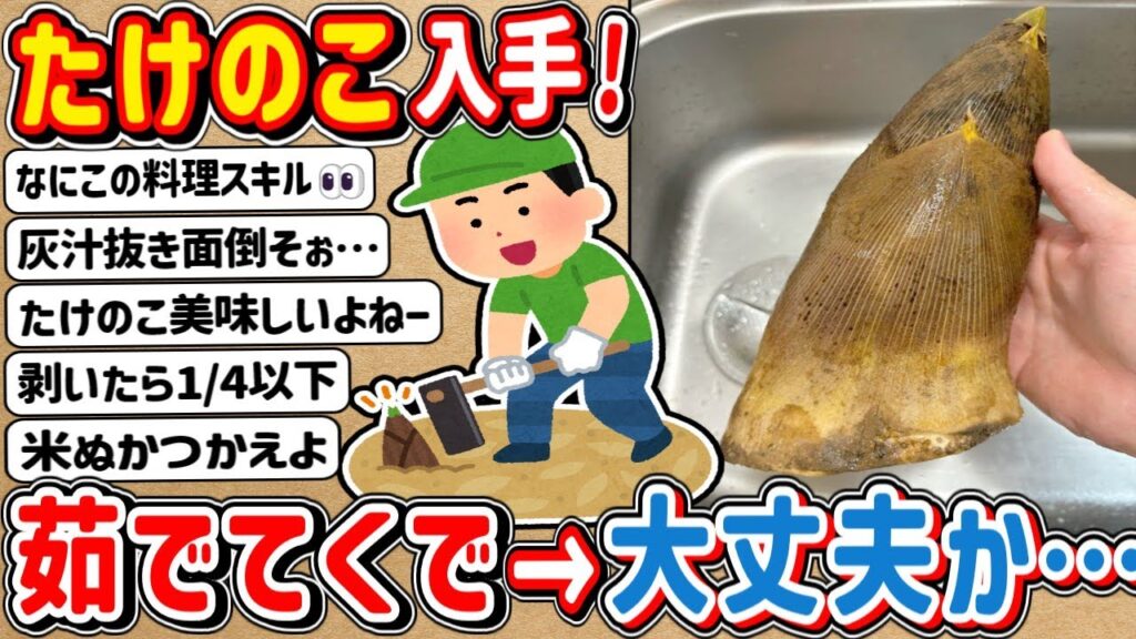 【2ch】ワイ君、「タケノコ」を手に入れていろいろ作るwww
