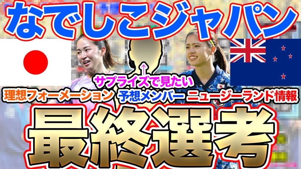 なでしこジャパン世界一への道!メンバー発表直前SPメンバー予想。ニュージーランド女子代表 なでしこジャパン世界一への道!メンバー発表直前SPメンバー予想。ニュージーランド女子代表