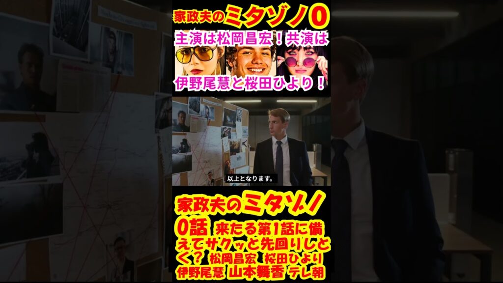 【家政夫のミタゾノ0話（予告編）】来たる第1話に備えてサクッと先回りしとく？予告感想考察ダイジェスト【家政婦のミタゾノ】【ポイントまとめ】【松岡昌宏】【伊野尾慧】【桜田ひより】 #shorts