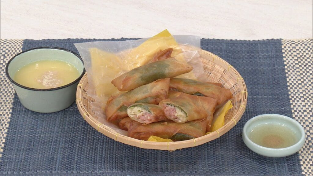 【3分クッキング公式】切り干し大根のバジル春巻き／コーンクリームスープ