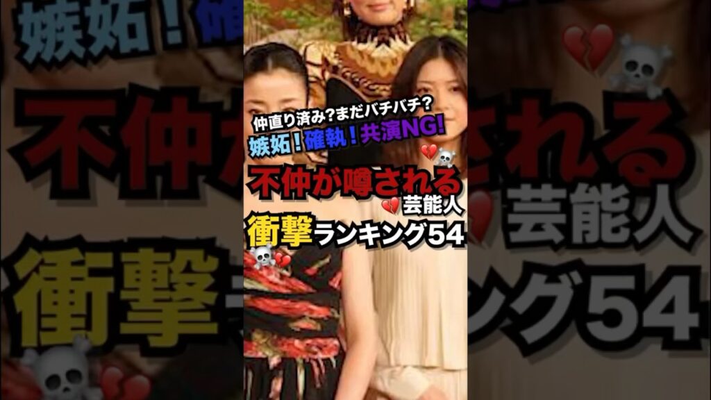 【衝撃的！？】不仲が噂される芸能人ランキング36！#shorts
