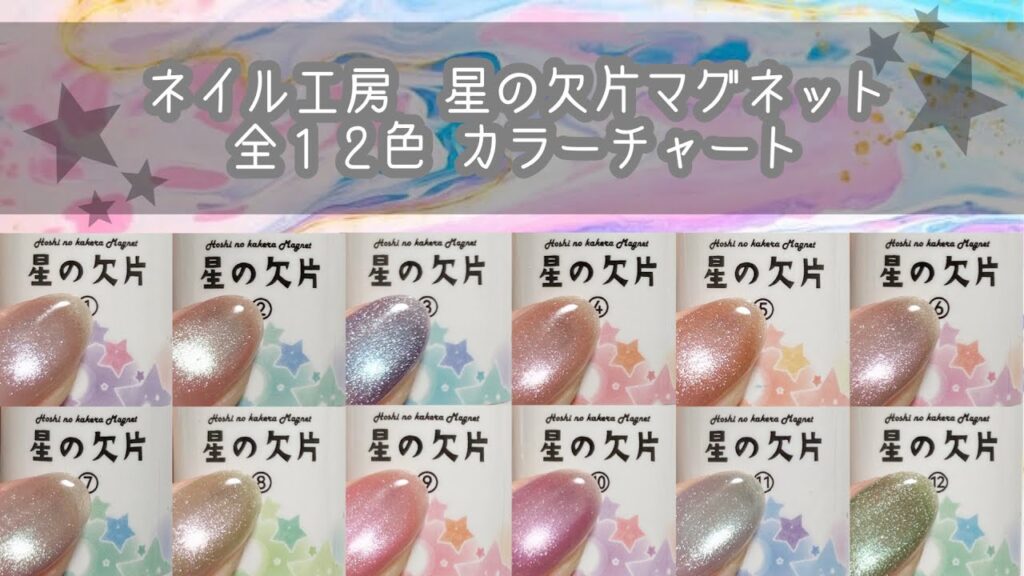【ネイル工房】星の欠片マグネット 全12色カラーチャート