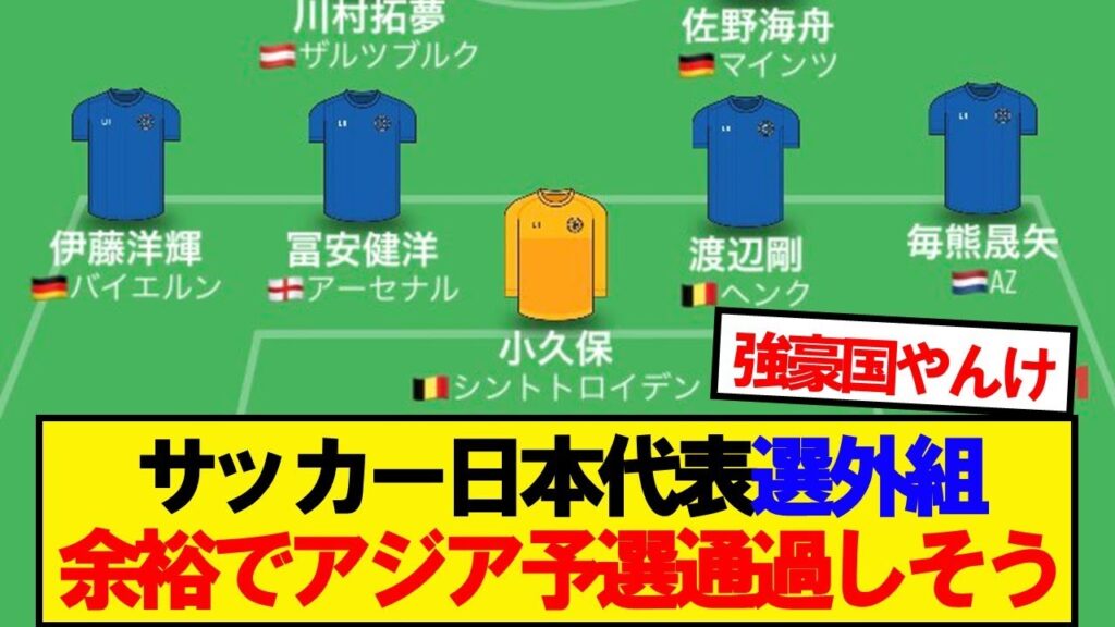 サッカー日本代表の選外組でスタメン組んだ結果wwwwww サッカー日本代表の選外組でスタメン組んだ結果wwwwww
