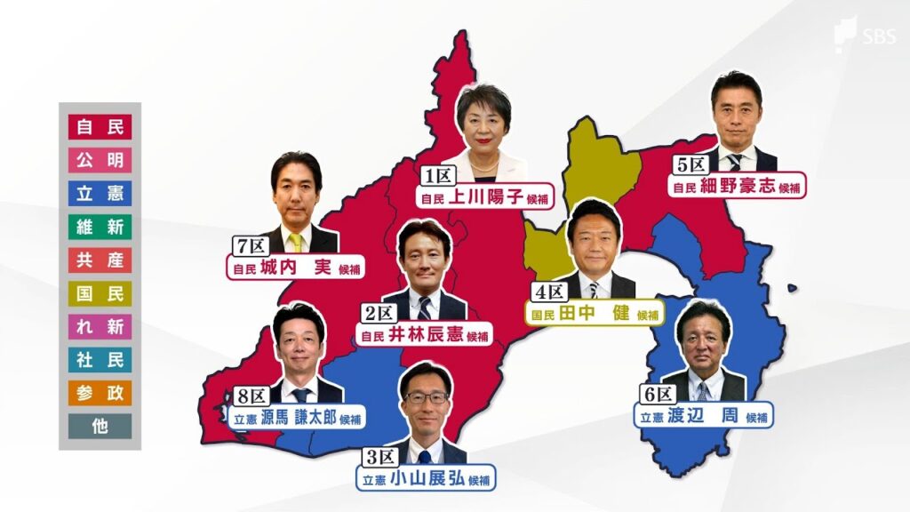 「自民4」「 野党4」 静岡県内8小選挙区の議席分け合う【衆議院議員総選挙2024】