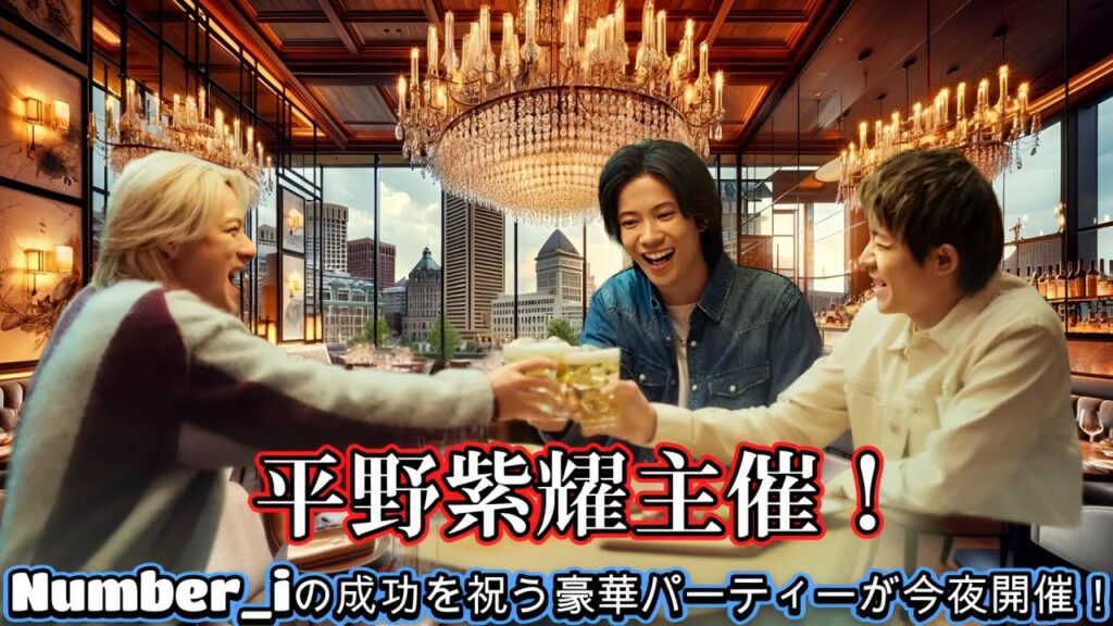 平野紫耀主催!Number_iの成功を祝う豪華パーティーが今夜開催! 平野紫耀主催!Number_iの成功を祝う豪華パーティーが今夜開催!