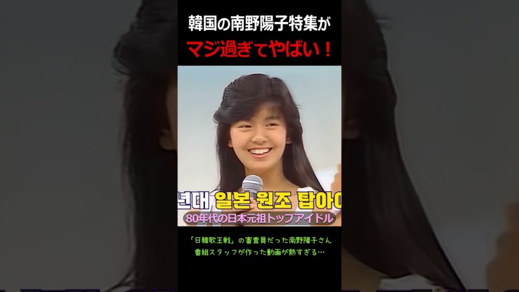 韓国の南野陽子特集動画が本気すぎてやばい！#日韓歌王戦 #南野陽子