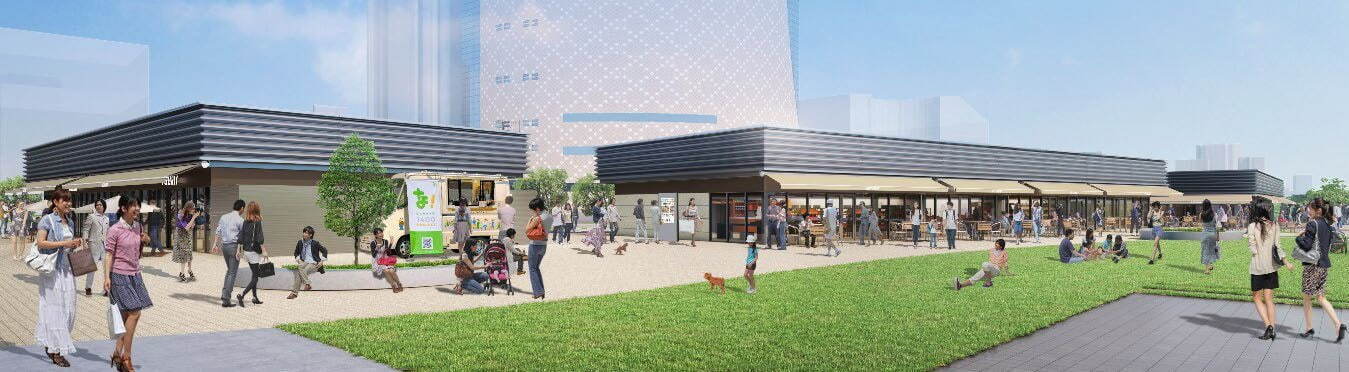 商業施設「なノにわ」のイメージ(南東側より)