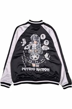 寝田ルネ×PSYCHO NATION (サイコネーション) メイドリバーシブルスカジャン - Black