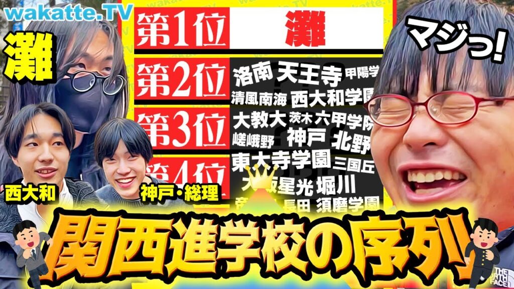 【大激論！】進学校に通う現役生に聞く！関西進学校の序列！【wakatte TV】#1178