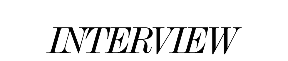 logo of the publication interview emphasizing a bold modern design
