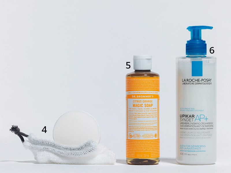 4.DAMDAM クレンジングソープ　5.ドクターブロナー マジックソープ シトラスオレンジ　6.ラ ロッシュ ポゼ　リピカ サンデAP+ フェイス＆ボディ ウォッシュ