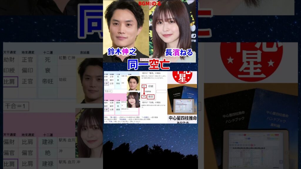 鈴木伸之さんと長濱ねるさんの相性 #鈴木伸之 #長濱ねる #同一空亡 #月支元命 #偏官の女 #四柱推命 #四柱推命講座 #相性診断