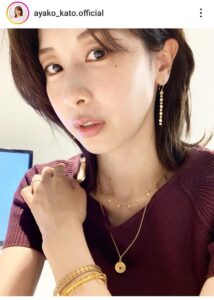 加藤綾子アナのインスタグラム（＠ａｙａｋｏ＿ｋａｔｏ．ｏｆｆｉｃｉａｌ）より